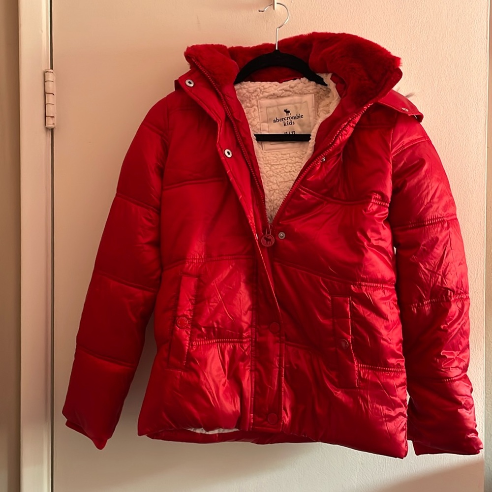 Abercrombie Kids Red Puffer Jacket